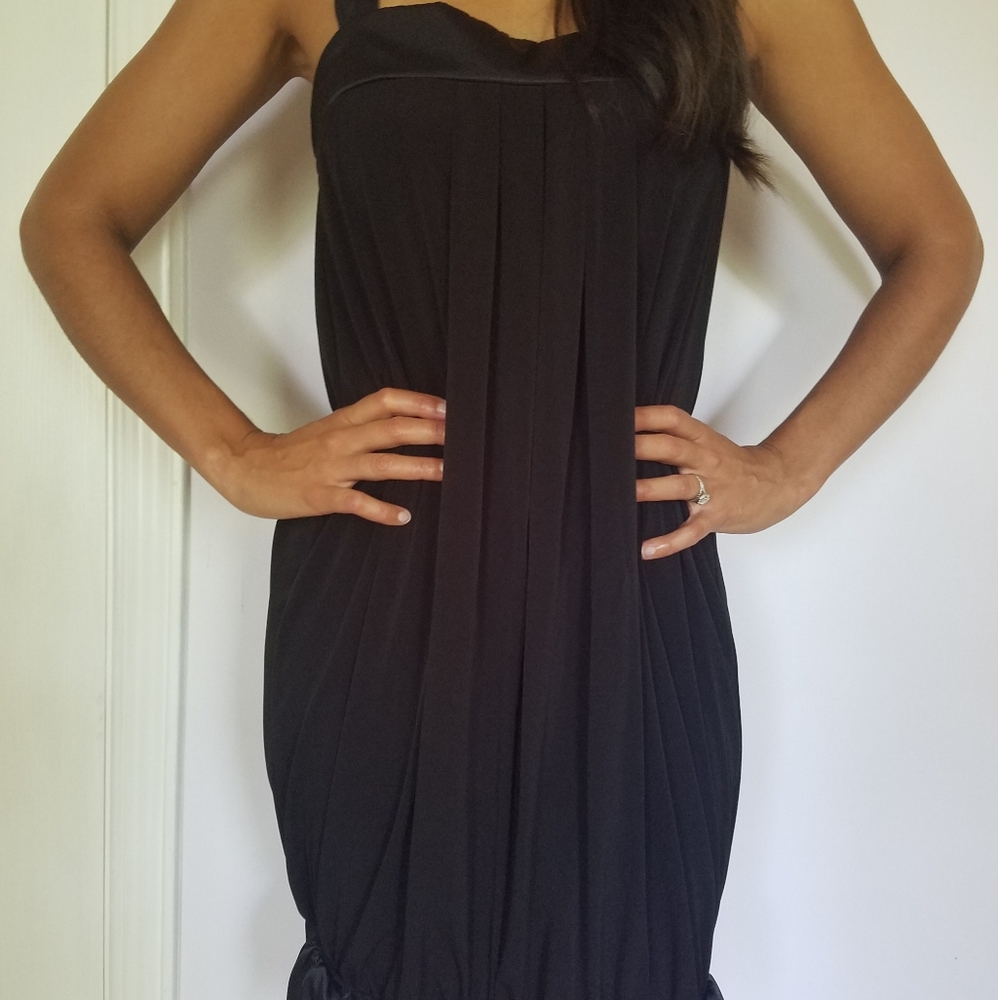Black balloon mini dress